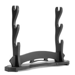 Support Noir 3 Places pour Katana, Ninjato, Wakizashi, Tanto et &Eacute;p&eacute;es