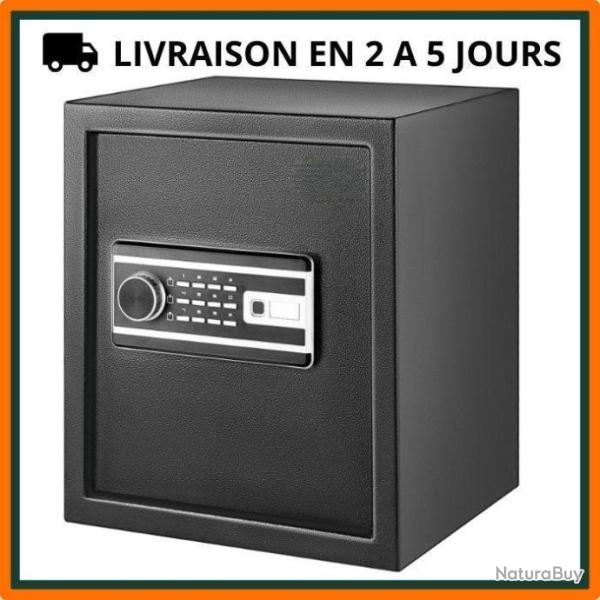 Coffre-fort pour arme de poing - 35 x 30 x 40 cm - 4 systmes de verrouillage - Acier - Noir