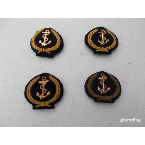 lot de 4 macarons de casquette officier marinier,�tat neuf