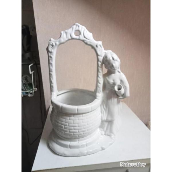 pot en c�ramique �maill� ancien hauteur 33 cm x 22 cm