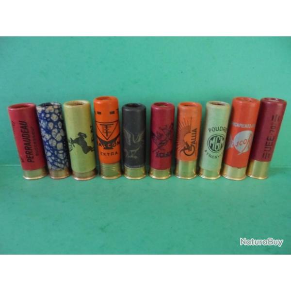 LOT DE 10 CARTOUCHES  ANCIENNES NON RECHARGEES POUR LA COLLECTION N�49