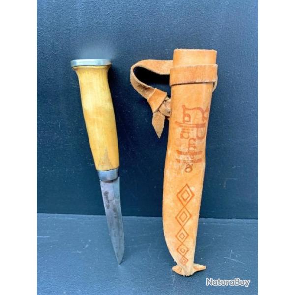 COUTEAU TRADITIONNEL SCANDINAVE PUUKKO, ET SON FOURREAU, NORVEGE, FINLANDE