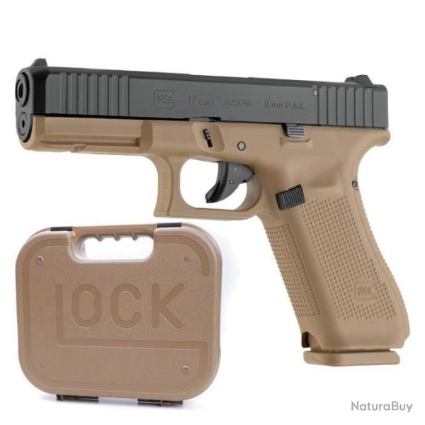 PISTOLET GLOCK 17 GEN5 CAL 9 MM PAK Coyote + Mallette Officielle B
