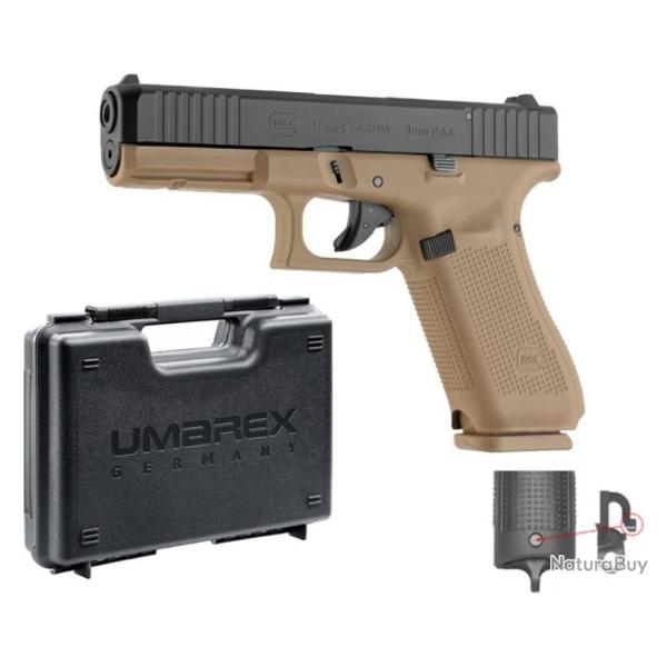PISTOLET GLOCK 17 GEN5 CAL 9 MM PAK Coyote + Mallette + Attache Dragonne B