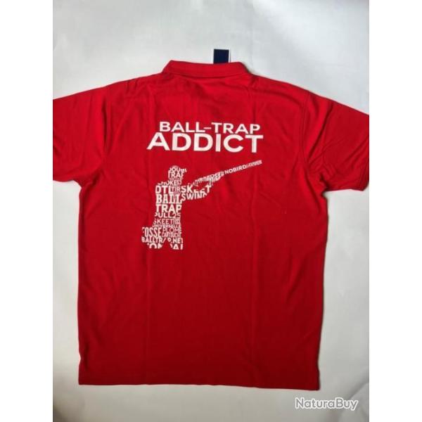 Polo Ball Trap Addict Taille L Rouge