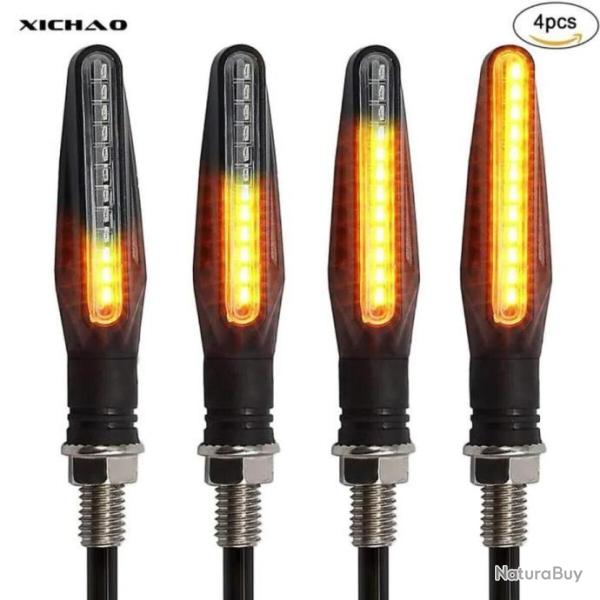 Clignotant Moto Lot de 4 Universel Ampoule Homologue Feu Clignotants 12V 12 LED