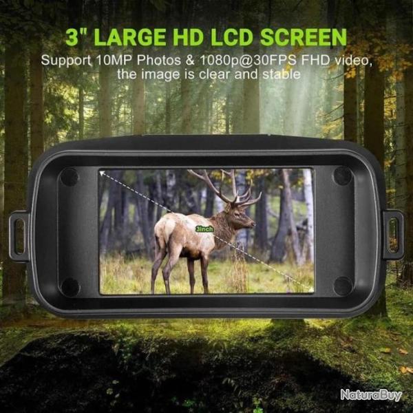 Jumelles vision nocturne infrarouge, enregistreur pleine nuit, 4K, 1080P, 3W, 300m, chasse, camping