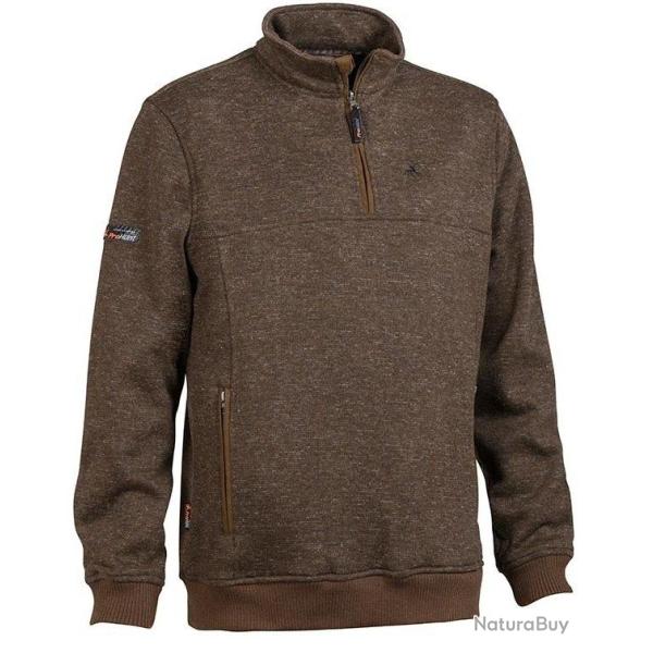 Pull chasse col zipp� Muntjac marron ProHunt VERNEY CARRON
