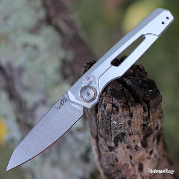 Couteau Automatique Kershaw Launch 11 Silver Lame Acier CPM 154 Manche Aluminium Clip USA KS7550RAW