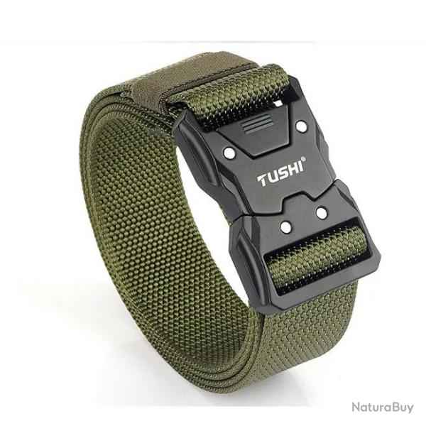 CEINTURE TACTIQUE � LIB�RATION RAPIDE - BOUCLE PRESSION - KAKI