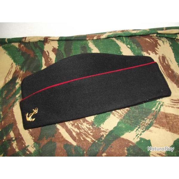 Calot Troupe de Marine passepoil rouge Laine taille: 59 Indochine /Algrie.