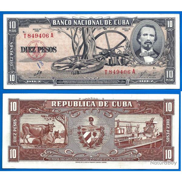 Cuba 10 Pesos 1960 Billet Signature Che Guevara