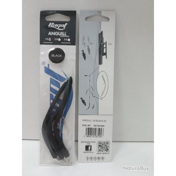 !! RAGOT 3 x  ANGUILL  1/0 BLACK !!