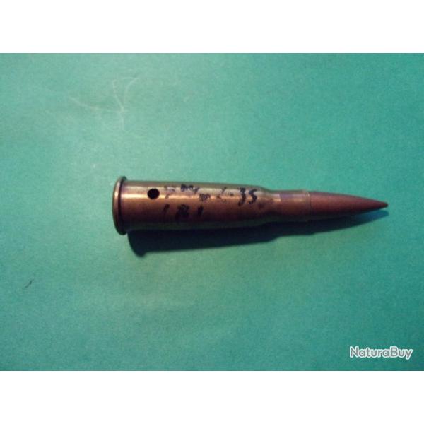 1 munition 8x50 R Lebel TS 02/35,�tui laiton, balle blind�e cuivre, neutralis�e