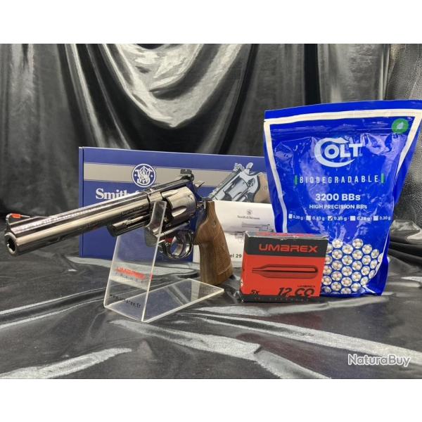 Pack pr�t a tirer REVOLVER "SMITH&WESSON" M29 6.5'' BBS 6MM CO2