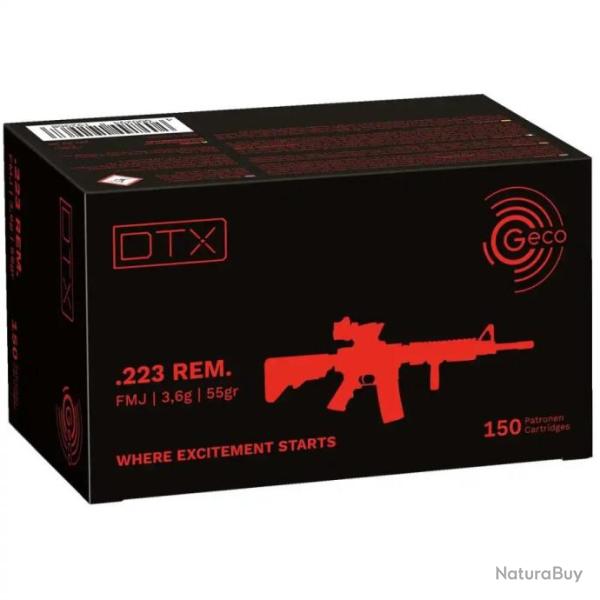 Munition Geco DTX 3.6g 55gr - Cal. 223 Rem x2 boites