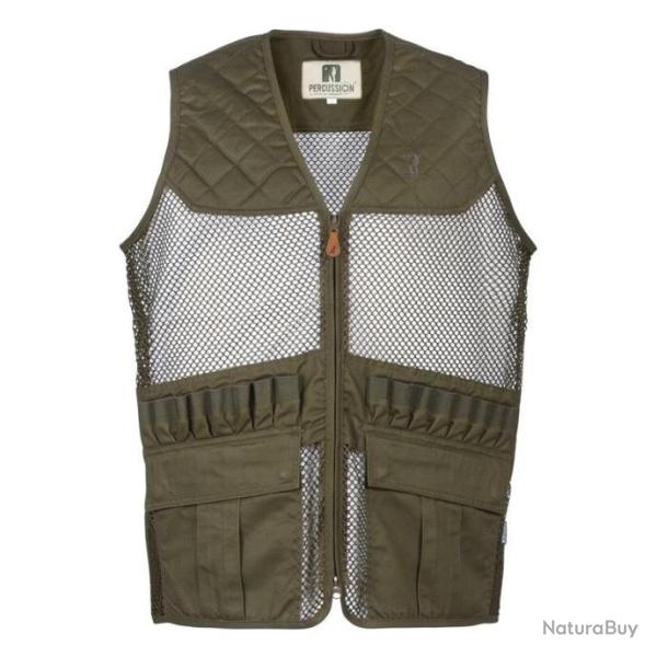 DESTOCKAGE !!  GILET DE CHASSE PERCUSSION SAVANE FILET- KAKI - TAILLE M