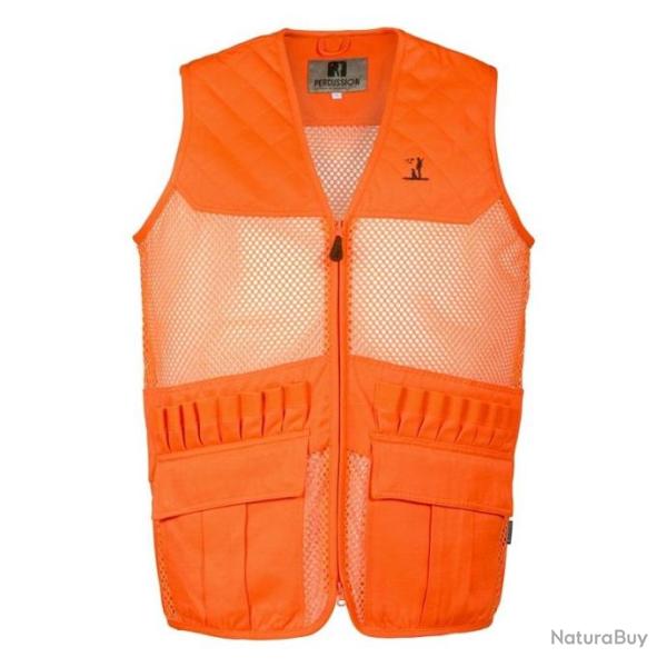 GILET DE CHASSE PERCUSSION SAVANE FILET- ORANGE - TAILLE 3XL