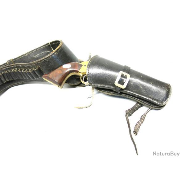 Etui cuir revolver poudre noire type western ref et 499