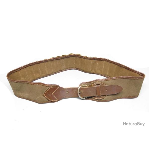 Ceinturon cartouchire cuir calibre 12 ref et 773