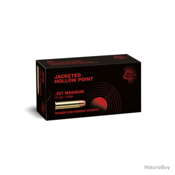 Munition Geco JHP 10.2g 158gr - Cal. 357 mag x10 boites