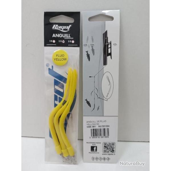 !! RAGOT 3 x  ANGUILL  2/0 YELLOW FLUO !!