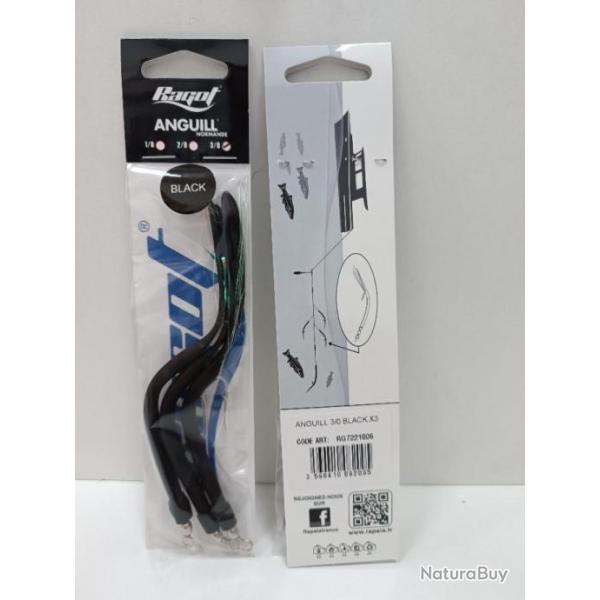 !! RAGOT 3 x  ANGUILL  3/0 BLACK !!