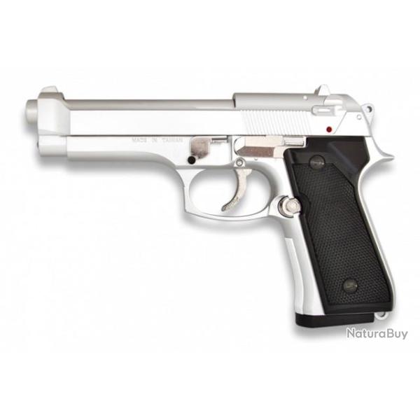 PISTOLET AIRSOFT GOLDEN EAGLE TYPE BERETTA 92 CHROME 6 MM