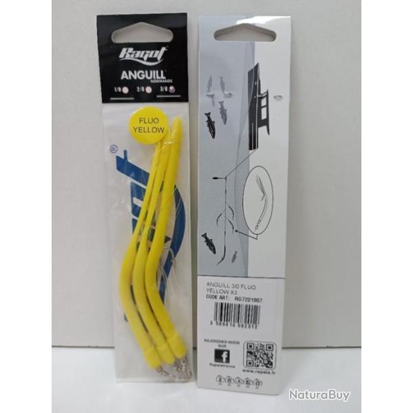 !! RAGOT 3 x ANGUILL  3/0 YELLOW FLUO !!