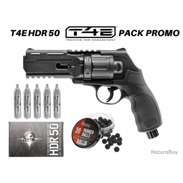 Pack Revolver Umarex  T4E HDR50 co2 billes caoutchouc 11 joules 3