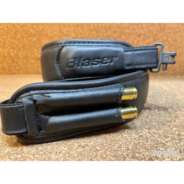 BRETELLE BLASER CUIR NOIR POUR ARMES BLASER R8 R93 EXPRESS K95- NEW !!!
