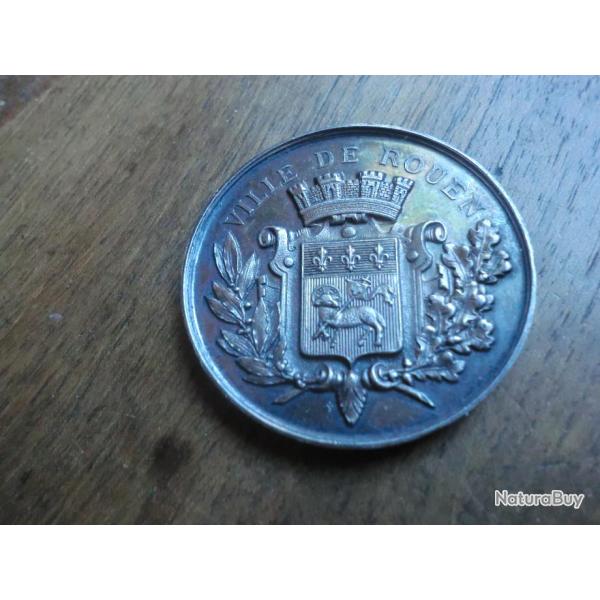 medaille ville de rouen argent poincon min�rve