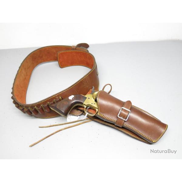 Etui cuir revolver poudre noire type western rf et 500