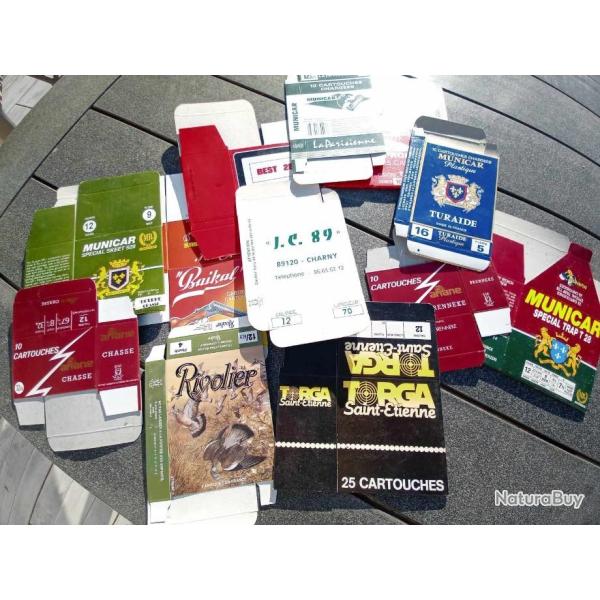 Lot de 12 boites de cartouches vides ancienne collection Lot 1