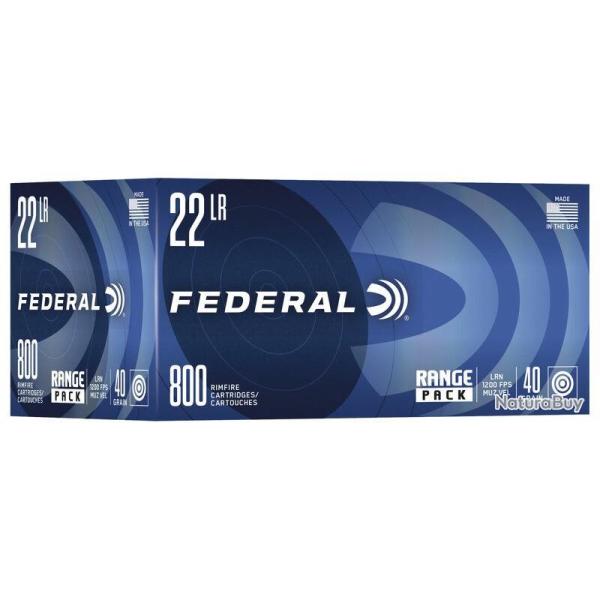 Munitions balles FEDERAL CAL.22LR LRN HV VRAC RANGE PACK 40GR PAR 800