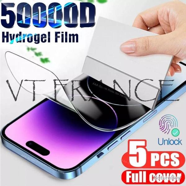 5 Film Hydrogel Protection Ecran pour Iphone, Smartphone: iPhone 15 Plus