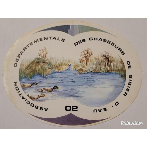 Autocollant chasse , gibier d'eau, aisne