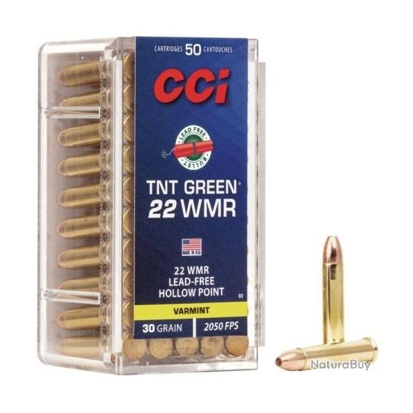MUNITION CCI CAL.22WMR TNT GREEN 30GR HP 60 PAR 50