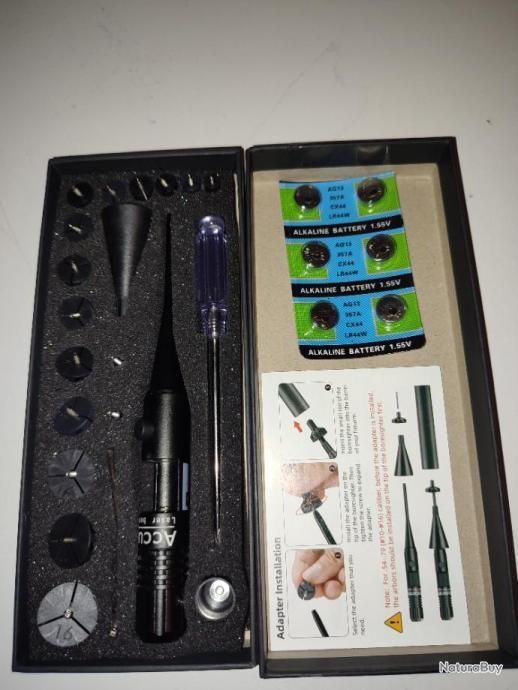 Kit de visée d'alésage SURENHAP pour calibre .22 à .50 avec adaptateurs
