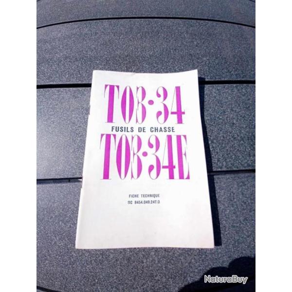 Livret fiche technique TOZ 34 et TOZ 34E