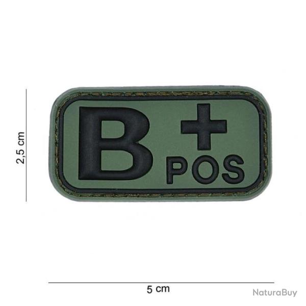 Patch 3D PVC B+ vert avec velcro | 101 Inc (0001 0790)