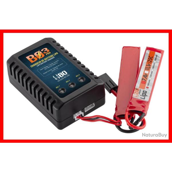 CHARGEUR DE BATTERIE BO3 LIPO 7,4V ET 11,1V EN SACHET