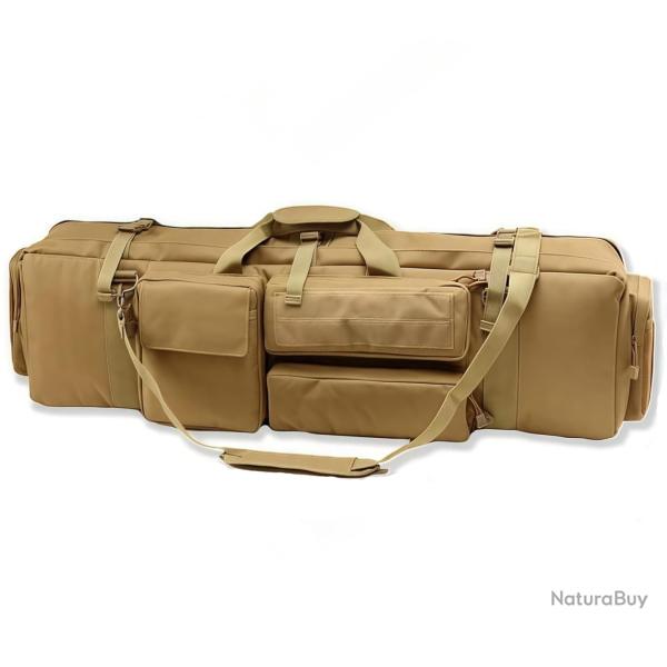 HOUSSE DE TRANSPORT POUR 2 CARABINES + MUNITIONS ET ACCESSOIRES - KAKI - LIVRAISON GRATUITE