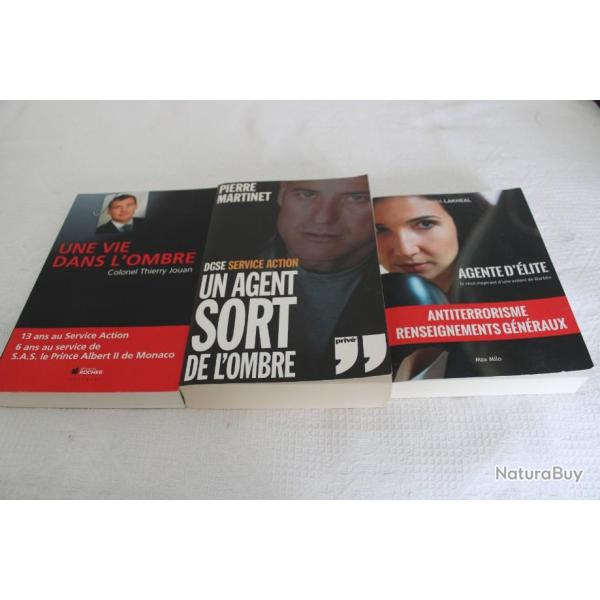 Lot 3 livres DGSE, renseignements g�n�raux, service action