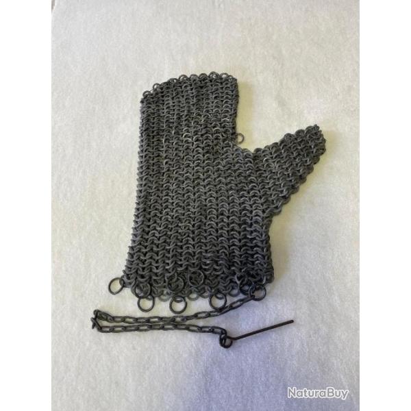 GANT  EN COTE DE MAILLE  MILITAIRE ALLEMAND  MITRAILLEURS  W W 1  1914/1918