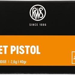 Cartouches RWS TARGET PISTOL -Calibre 22LR - 40 Grs - Boite de 50 unit&eacute;s