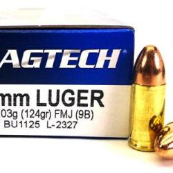 Cartouches MAGTECH 9mm 124grs FMJ - Boite de 50 unit&eacute;s