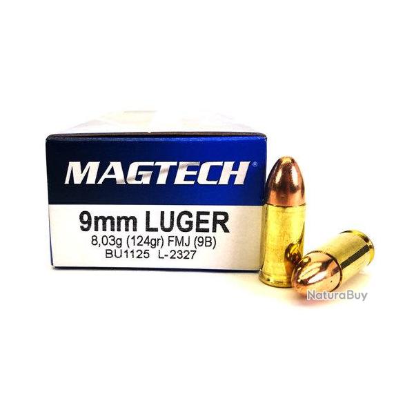 Cartouches MAGTECH 9mm 124grs FMJ - Boite de 50 unit�s