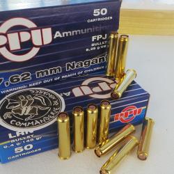 Cartouches 7,62 NAGANT 98 gr - FPJ -PPU PRVI PARTIZAN- Boite de 50 unit&eacute;s