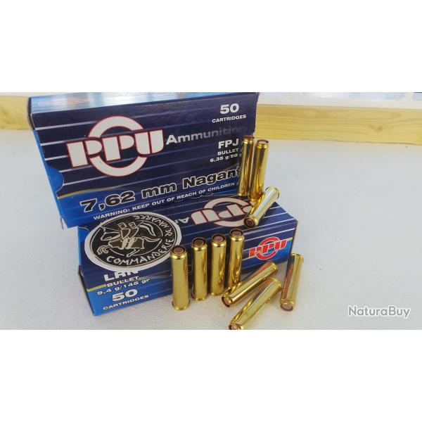 Cartouches 7,62 NAGANT 98 gr - FPJ -PPU PRVI PARTIZAN- Boite de 50 unit�s